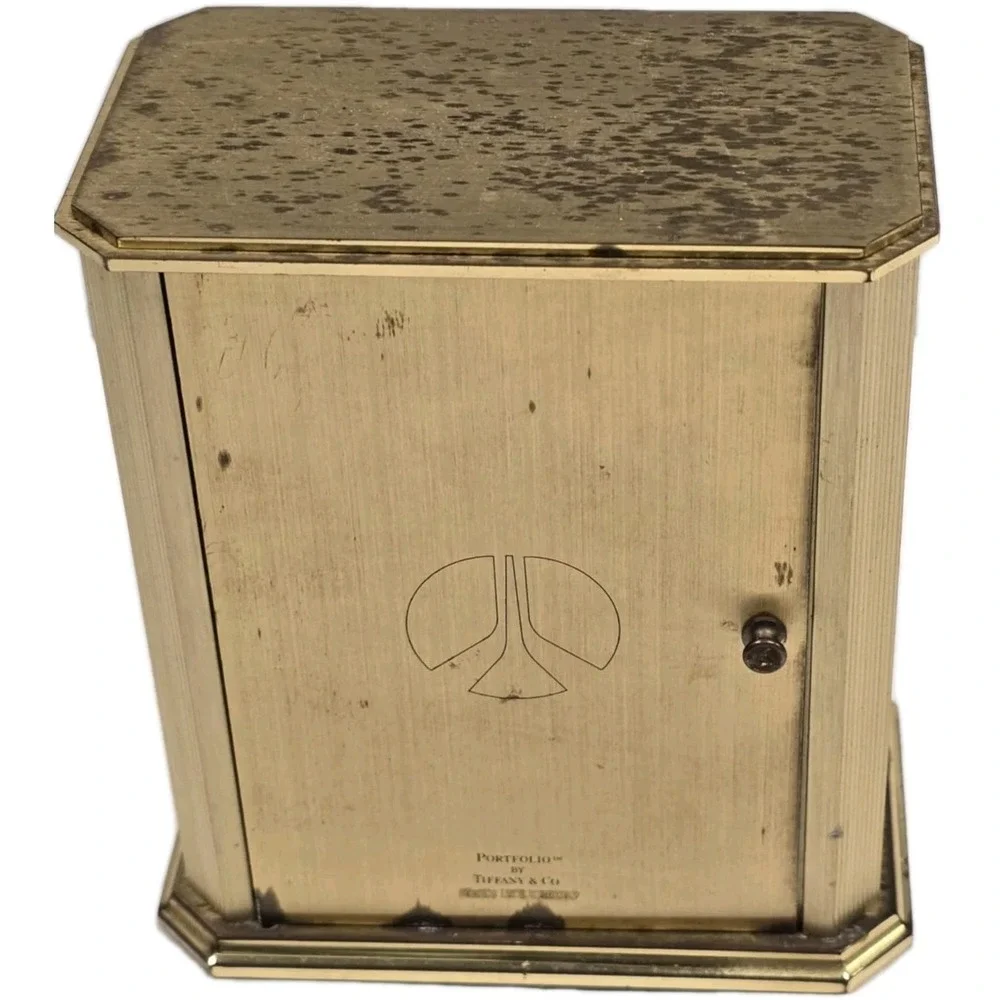 Tiffany & Co‎ Solid Brass Quartz Desk Clock Quartz Movement